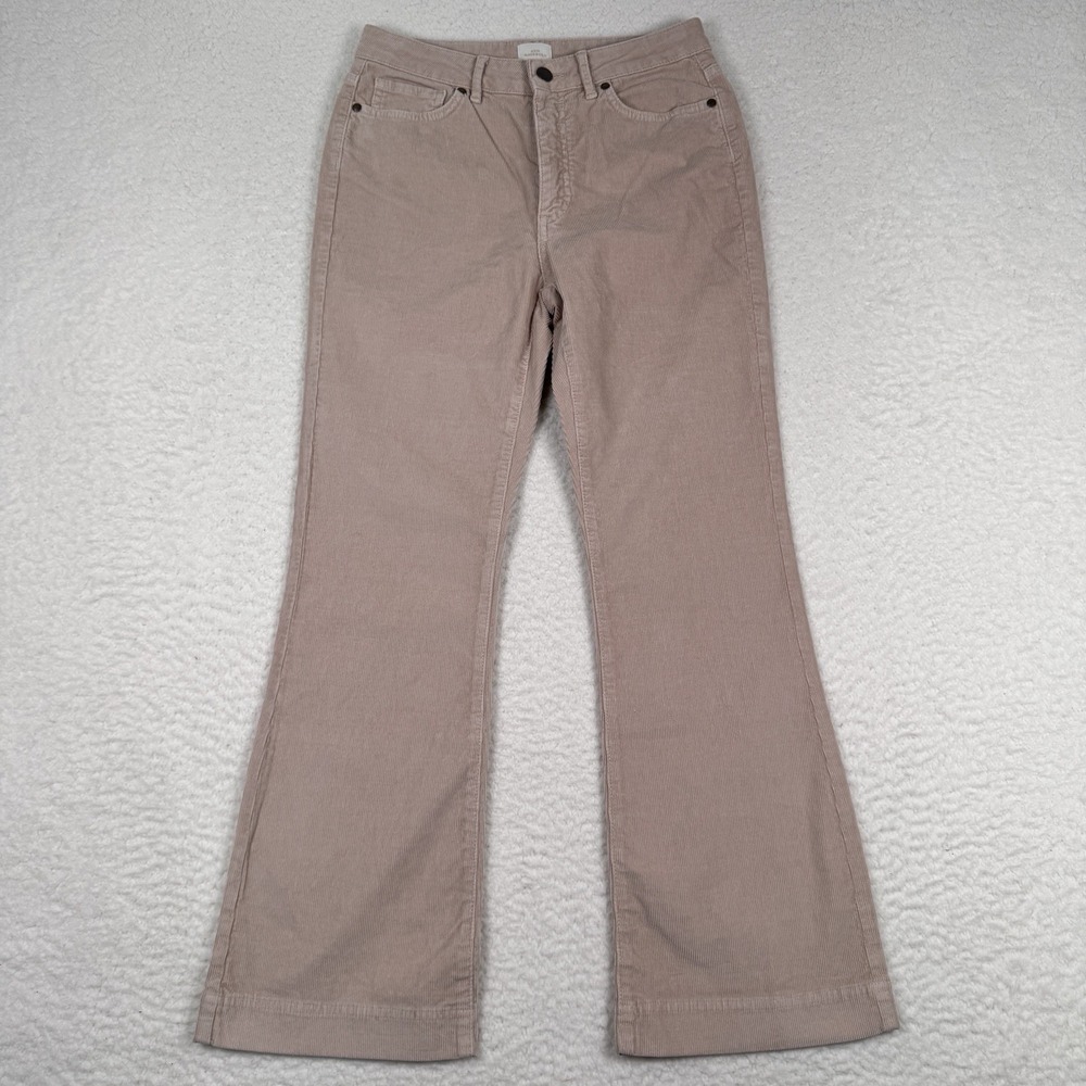 Ann Mashburn Kendall Flare 5 Pocket Corduroy Pant Women's 27 Beige Made In Italy